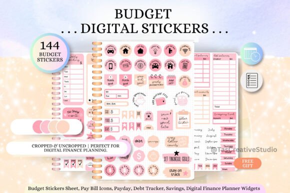 Download Pretty Pink Budget Digital Stickers Set - Premium Resources