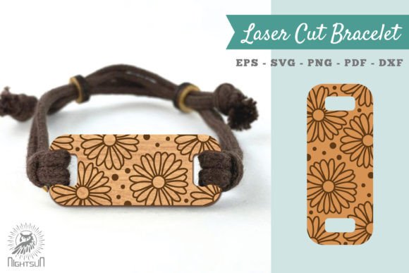 Download Daisy Flowers Laser Cut Bracelet SVG - Bracelet Collection