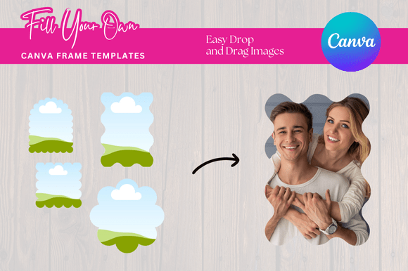 Download Wavy Frames Canva Mockup Templates - Frames canva Collection