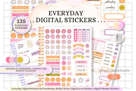 Download Pretty Pink Everyday Digital Sticker Set - Premium Resources
