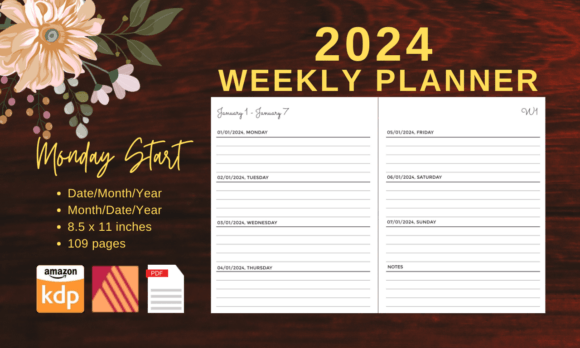 Download 2024 Weekly Planner Monday Start - 2024 weekly planner Collection