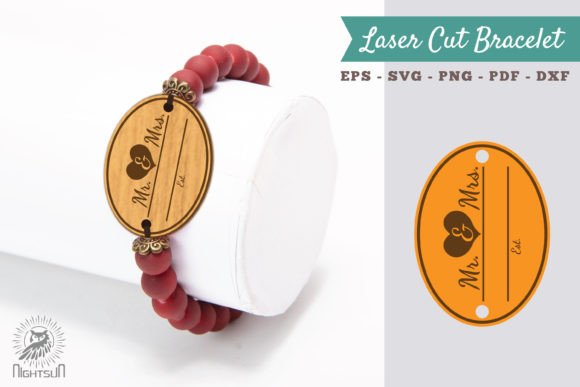 Download Mr and Mrs Laser Cut Bracelet SVG 1 - Premium Resources