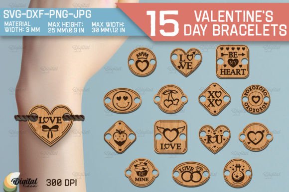 Download Valentine's Day Bracelet Laser Bundle - Bracelet Collection